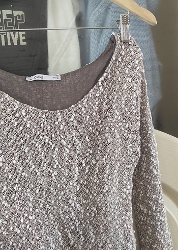 Gri Örgü Kadın Kazak Uzun Kollu - Görsel 6