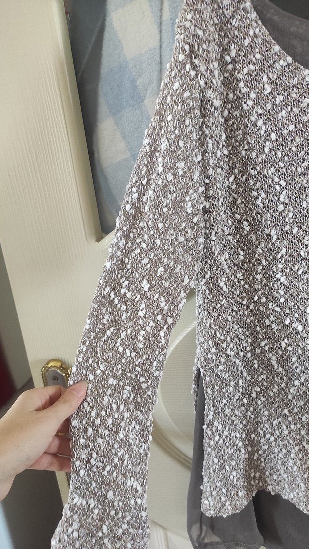 Gri Örgü Kadın Kazak Uzun Kollu - Görsel 4