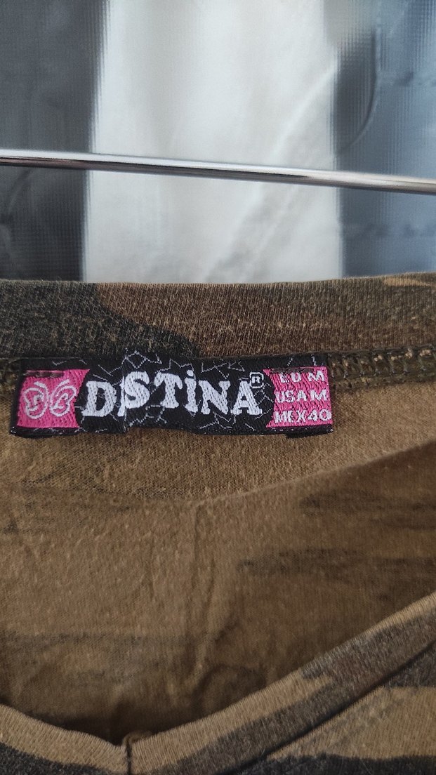 Kahverengi Kamuflaj V Yaka Kemerli Tişört - Görsel 2