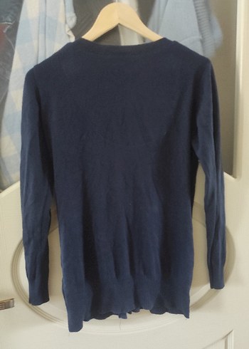 Düğmeli Mavi Kadın Hırka - Görsel 7