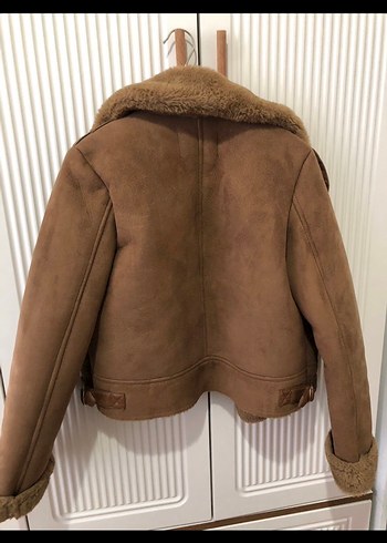 Kahverengi Süet Kürklü Kadın Ceket - Görsel 2