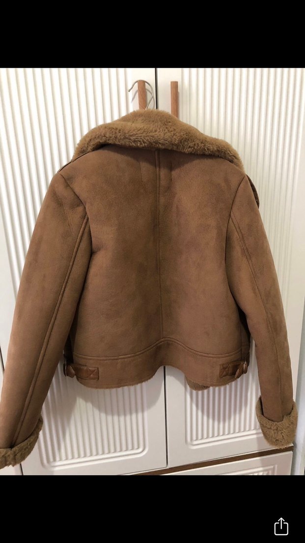 Kahverengi Süet Kürklü Kadın Ceket - Görsel 2
