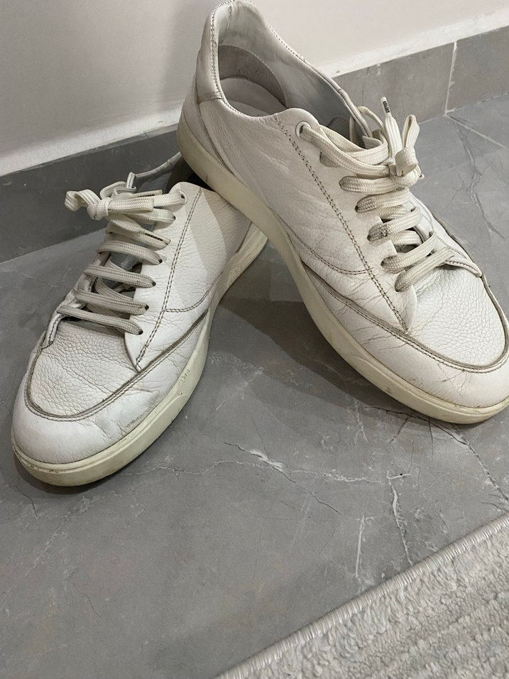 Beyaz Minimalist Erkek Spor Ayakkabı - Görsel 2