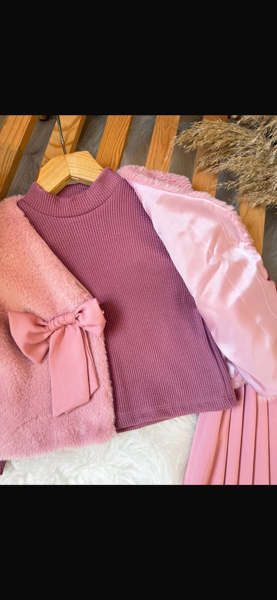 Pembe Triko Kız Bebek Takım - Görsel 2