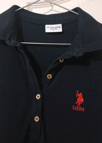 l Beden Us.Polo.ASSN.Düğmeli Siyah Midi Elbise Orjinal