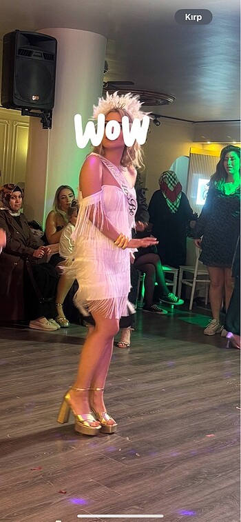 Beyaz saçaklı after düğün davet mezuniyet elbisesi