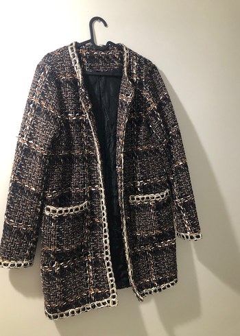 Zincir Detaylı Kahverengi Midi Kadın Kaban - Görsel 2