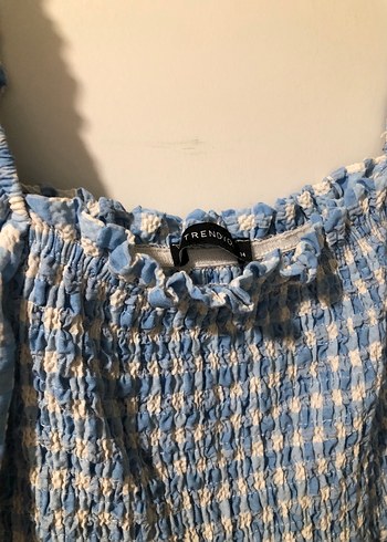 Mavi Uzun Kollu Bohem Günlük Elbise - Görsel 2