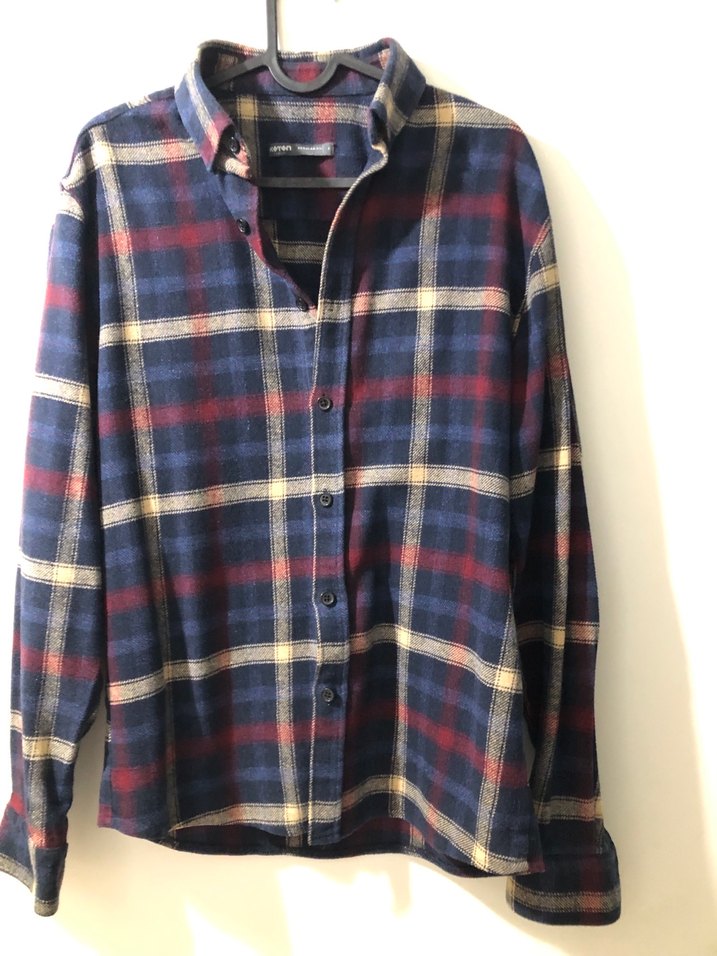 Düğmeli Uzun Kollu Erkek Oduncu Gömlek - Görsel 2