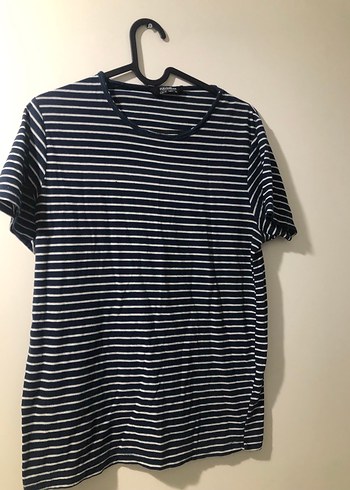 Erkek Lacivert Çizgili Kısa Kollu Tişört - Görsel 2