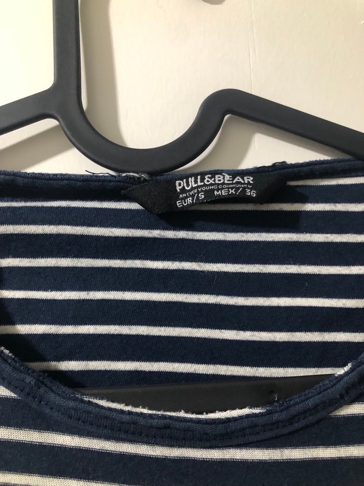 Erkek Lacivert Çizgili Kısa Kollu Tişört - Görsel 4