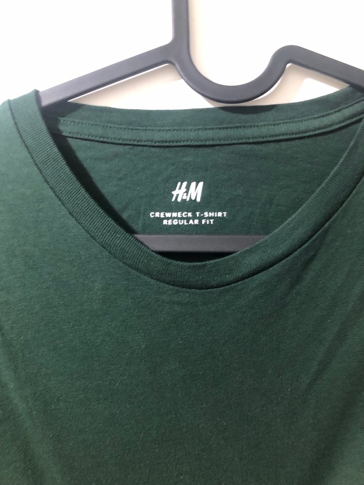 Erkek Koyu Yeşil Keten Kısa Kollu Tişört - Görsel 3