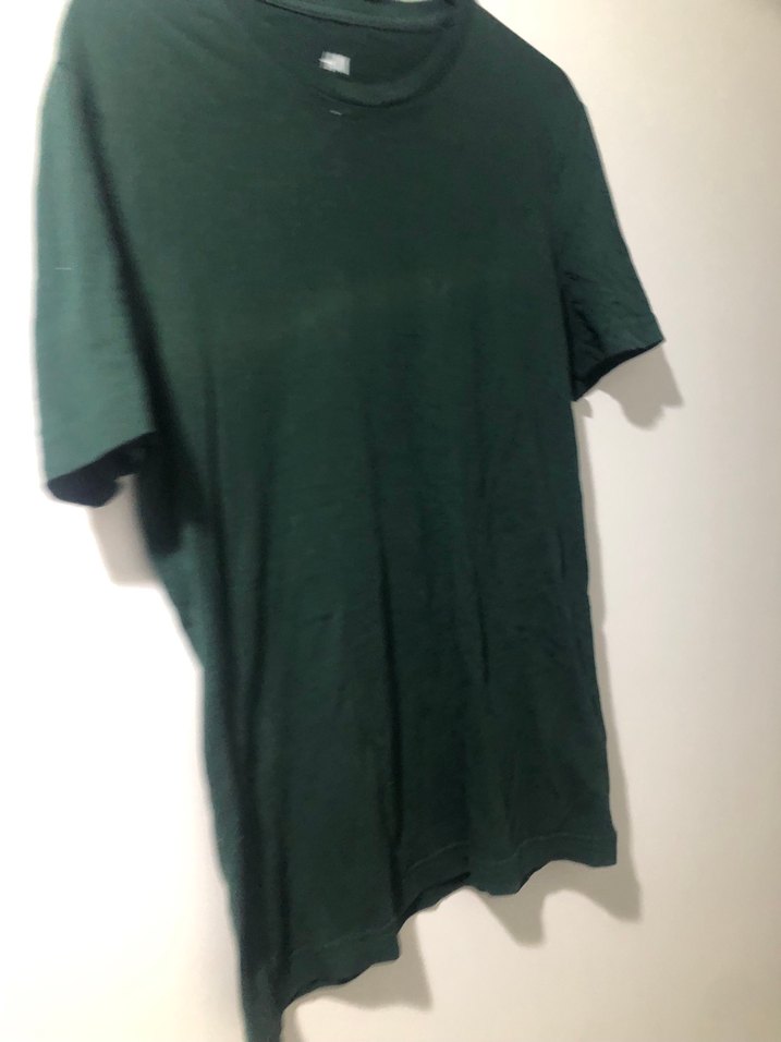 Erkek Koyu Yeşil Keten Kısa Kollu Tişört - Görsel 2