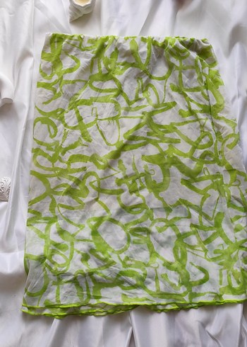 Vintage Önden Drapeli Yeşil Midi Etek - Görsel 3