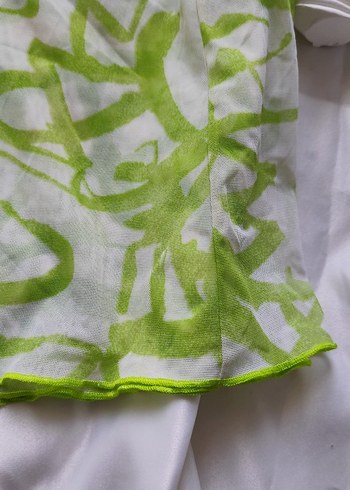 Vintage Önden Drapeli Yeşil Midi Etek - Görsel 4