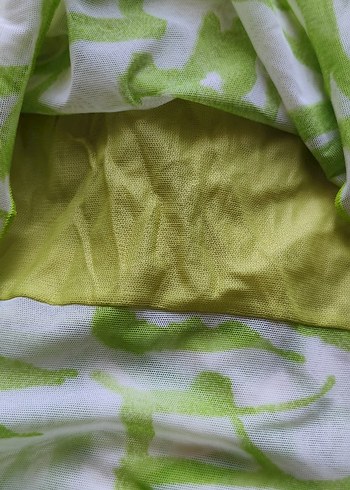 Vintage Önden Drapeli Yeşil Midi Etek - Görsel 7