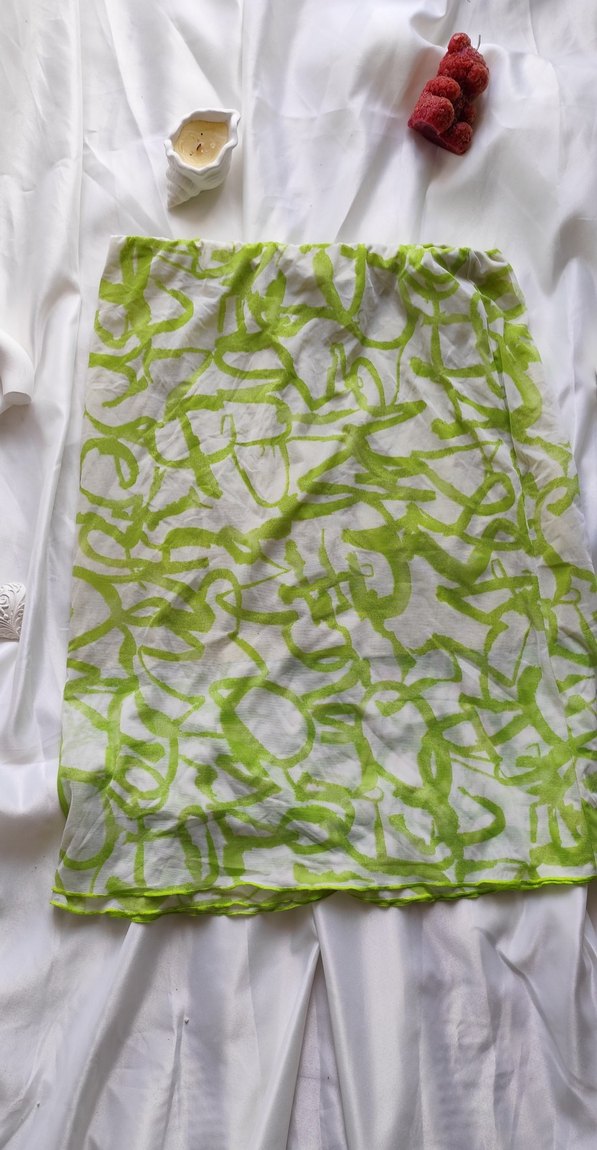 Vintage Önden Drapeli Yeşil Midi Etek - Görsel 3