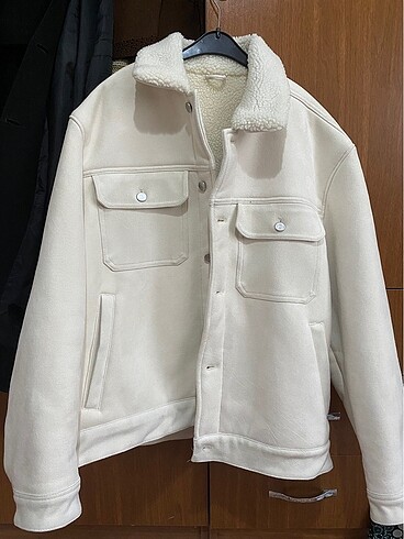 H&M Erkek Beyaz İçi Peluş Ceket