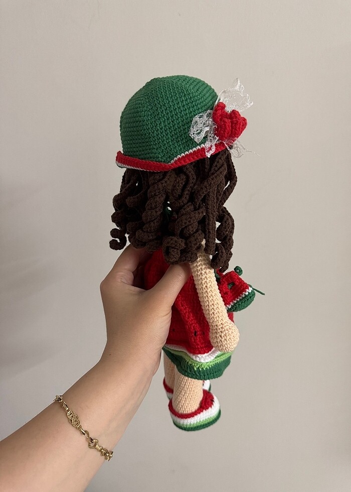 El örgüsü Amigrumi karpuz güzeli sevimli bebek - Görsel 2