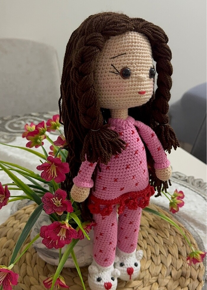 El örgüsü Amigrumi pijamalı  ve panduflu şirin bebek - Görsel 2