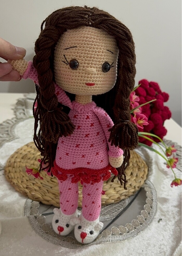 El örgüsü Amigrumi pijamalı  ve panduflu şirin bebek - Görsel 5