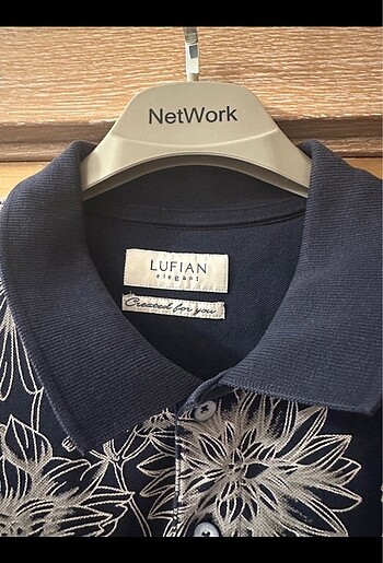 l Beden Orijinal Lufian Polo Yaka Çiçekli Erkek T-Shirt