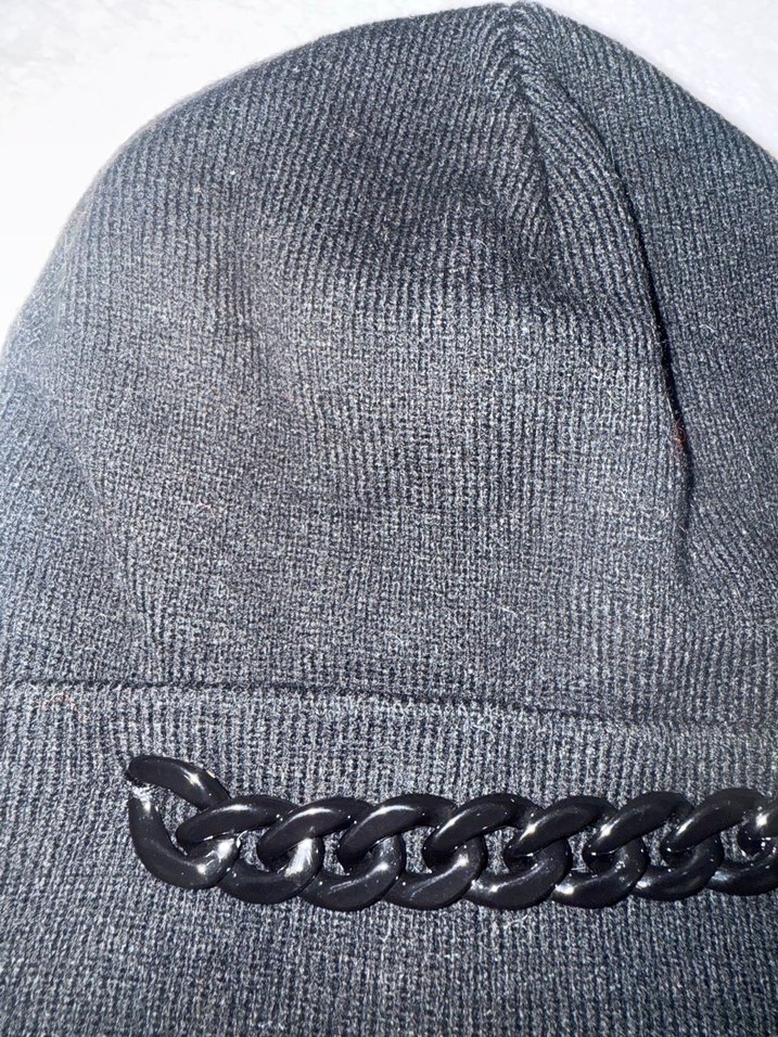 Zincir Detaylı Siyah Kadın Bere - Görsel 2