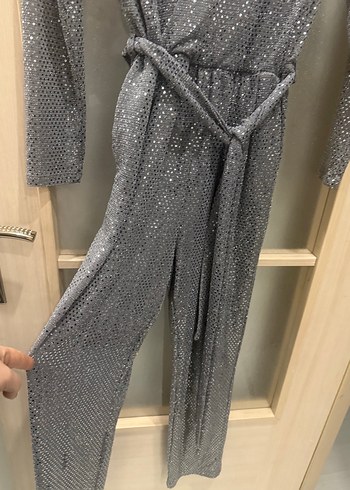 Zara Gri pul payet Uzun Kadın tulum - Görsel 2