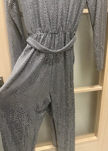 Zara Gri pul payet Uzun Kadın tulum - Görsel 5