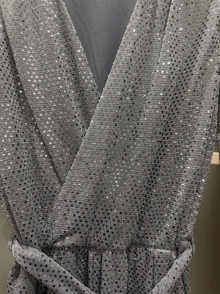 Zara Gri pul payet Uzun Kadın tulum - Görsel 3