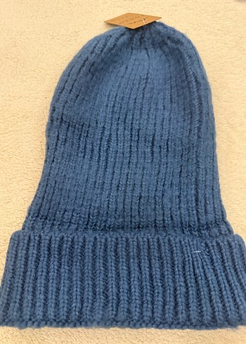 Mavi Örgü Kadın Bere - Görsel 3