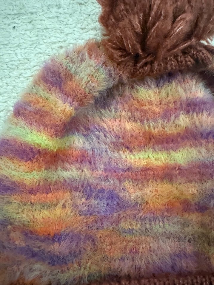 Renkli Örgü Kadın Bere - Görsel 2