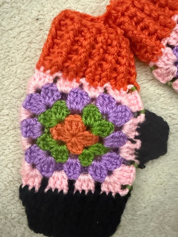 Renkli Bohem Örgü Kadın Eldivenleri - Görsel 2