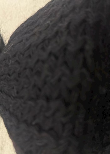 Kadın Siyah ressam Örgü Yün Bere - Görsel 2