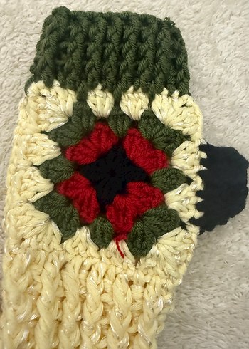 Renkli Bohem Örgü Kadın Eldiveni - Görsel 2