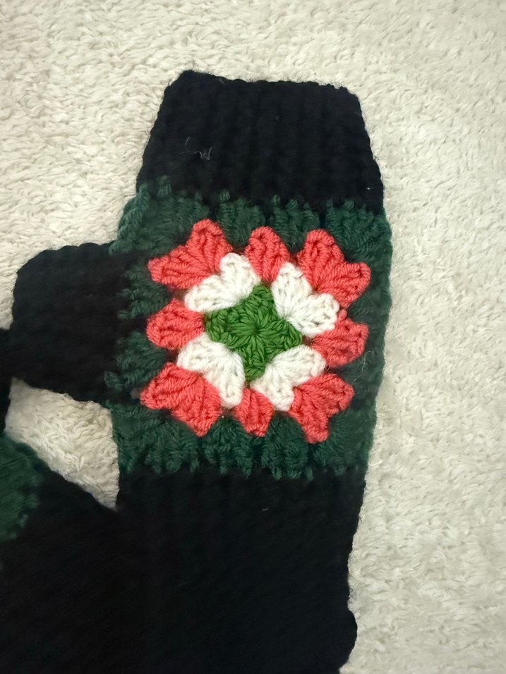 Renkli Bohem Örgü Kadın Eldivenleri - Görsel 2