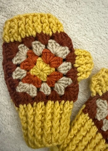 Renkli Bohem Örgü Kadın Eldiveni - Görsel 2