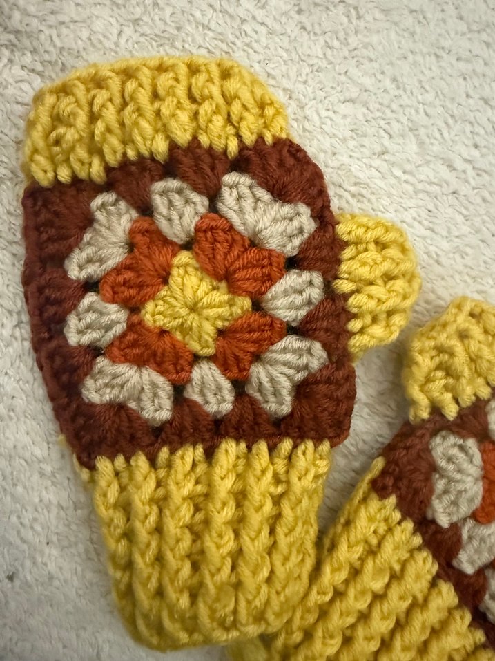 Renkli Bohem Örgü Kadın Eldiveni - Görsel 2