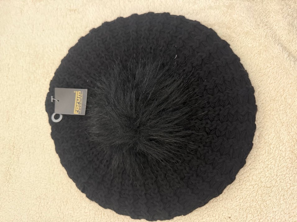 Siyah Kadın ressam Yün Örgü Bere - Görsel 5