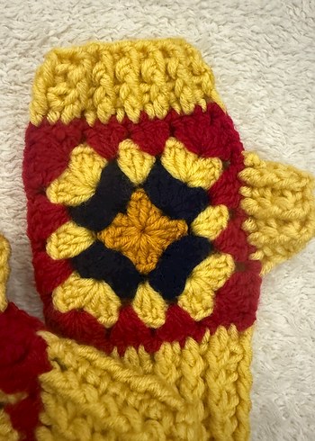 Renkli Bohem Örgü Eldiven - Görsel 2