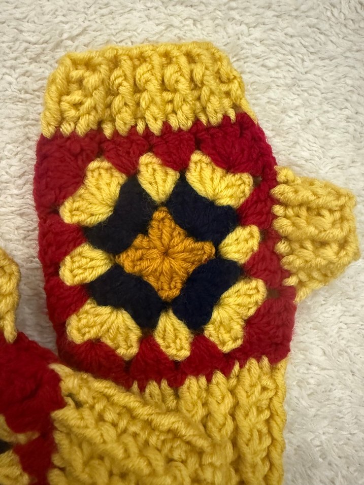 Renkli Bohem Örgü Eldiven - Görsel 2