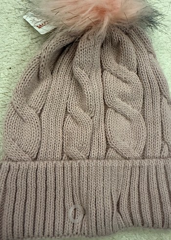 Pembe Örgü Kadın Bere Ponponlu - Görsel 2