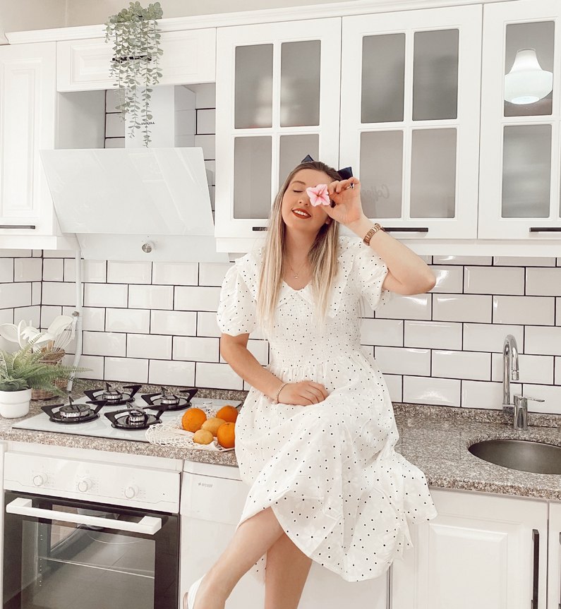 Beyaz Dantel Detaylı Bohem elbise - Görsel 4