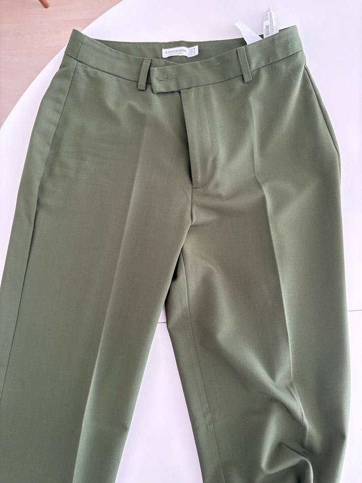 Kadın Koyu Yeşil Kumaş Pantolon - Görsel 3