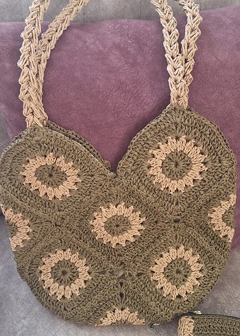 Dantel Detaylı Örgü Bohem Kadın Çanta - Görsel 2