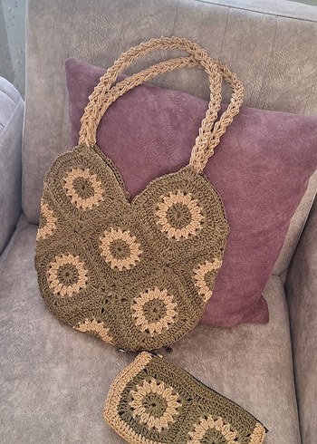 Dantel Detaylı Örgü Bohem Kadın Çanta - Görsel 3