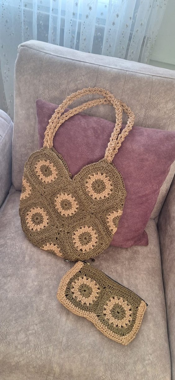 Dantel Detaylı Örgü Bohem Kadın Çanta - Görsel 3