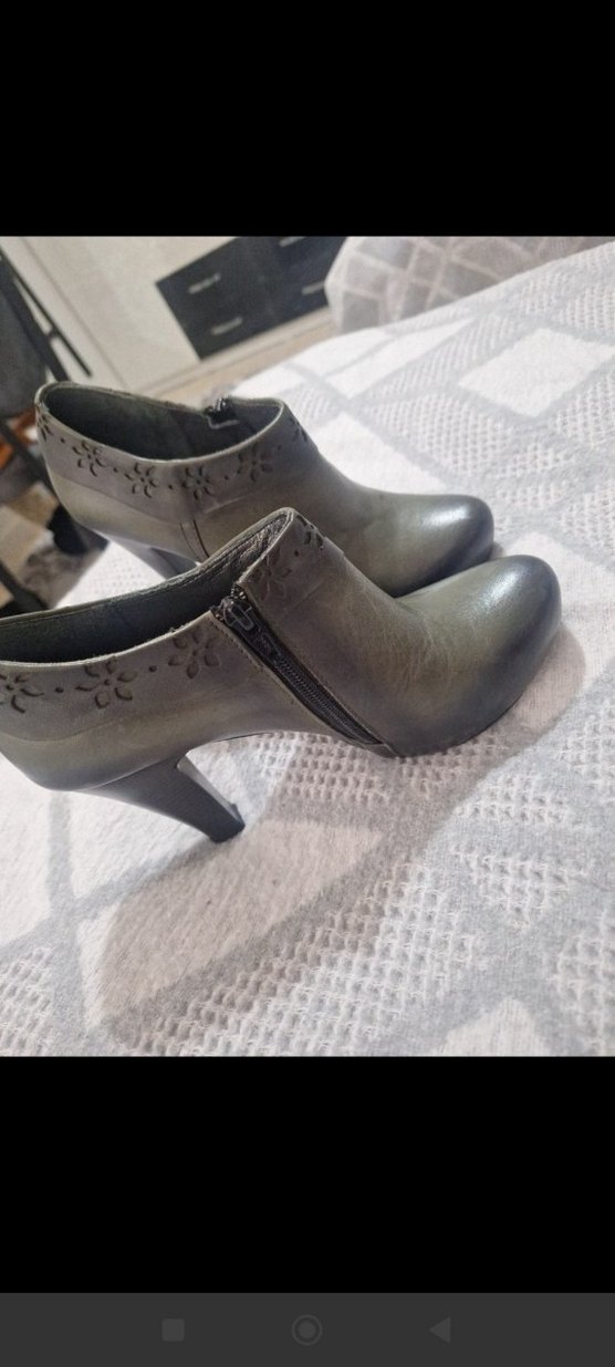 Gri Dolgu Topuklu Tokalı Kadın Bot - Görsel 2