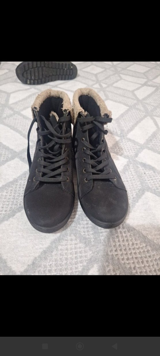 Siyah Süet Kürk Detaylı Dolgu Topuk Bot - Görsel 4