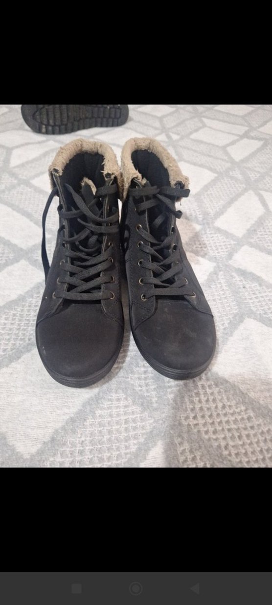 Siyah Süet Kürk Detaylı Dolgu Topuk Bot - Görsel 5